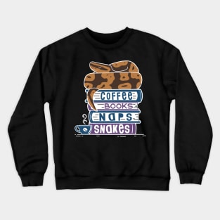 Ball Python Coffee Books Naps Snakes Crewneck Sweatshirt